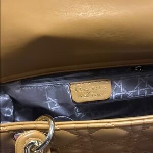 Dior Tan Shoulder Bag with Gold Accents